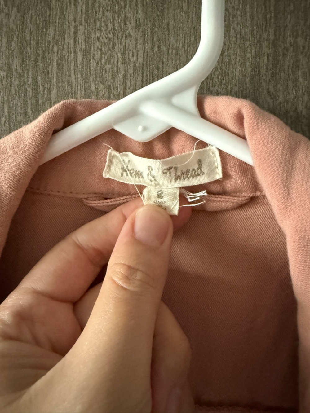 Hem & Thread Blush Drawstring Utility Jacket - Picture 3 of 3